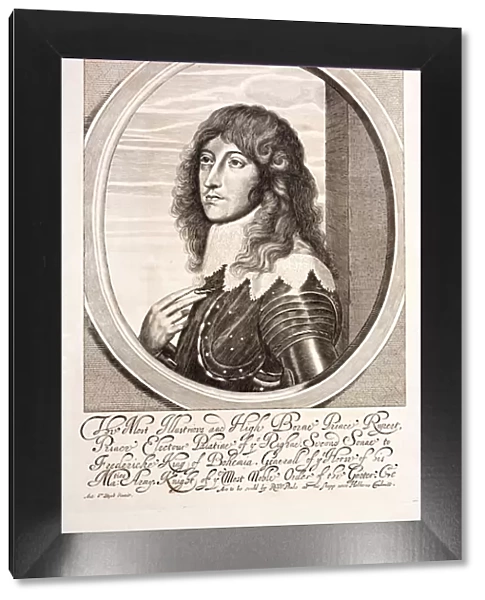 Prince Rupert of the Rhine, German soldier who fought on the Royalist side in the English Civil War (engraving)