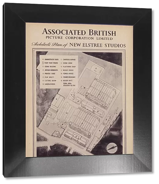 Architects Plan of New Elstree Studios (b  /  w photo)
