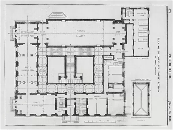 Plan of Bridgewater House, London (engraving)