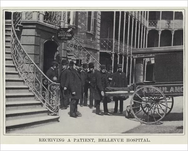 Receiving a Patient, Bellevue Hospital (b  /  w photo)