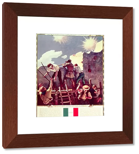 The Last Stand at the Alamo, 6th March 1836 (colour litho)_