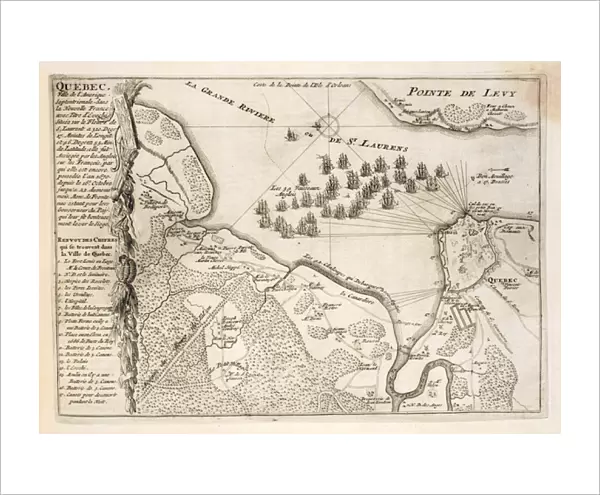 Map of the Siege of Quebec by the British Fleet, 1670 (engraving)