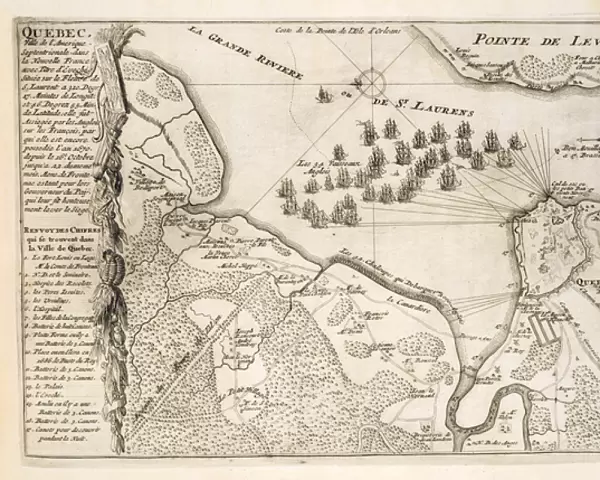 Map of the Siege of Quebec by the British Fleet, 1670 (engraving)