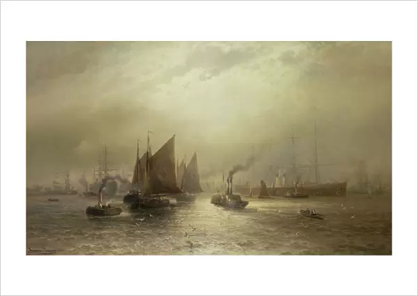 A Busy Morning on the River Mersey, 1891