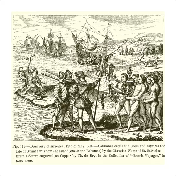 Discovery of America, 12th of May, 1492 (engraving)