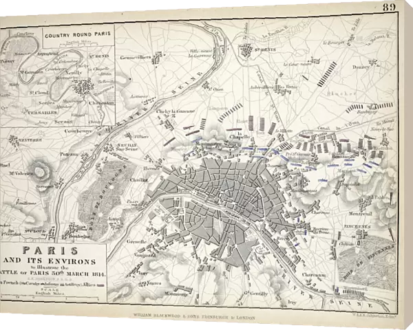Paris and its Environs, to illustrate the Battle of Paris, 30th March, 1814