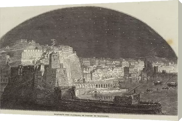 Burfords New Panorama of Naples by Moonlight (engraving)