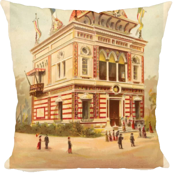 Pavilion of El Salvador, Exposition Universelle 1889, Paris (chromolitho)