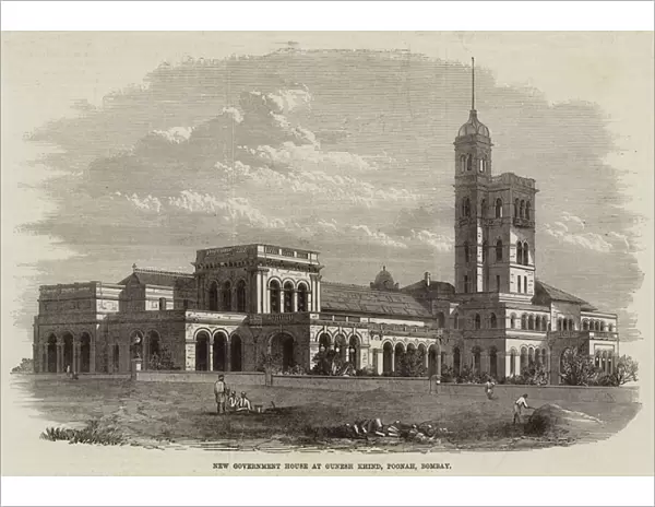 New Government House at Gunesh Khind, Poonah, Bombay (engraving)