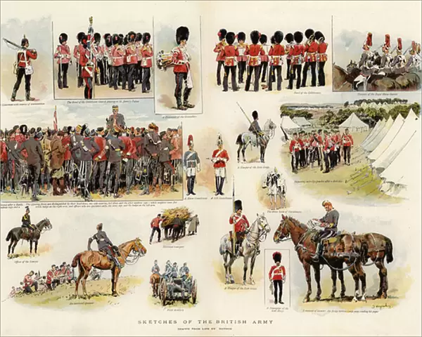 Sketches of the British Army (colour litho)
