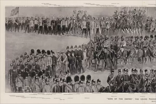 'Sons of the Empire', the Grand Pageant at the Royal Military Tournament at the Agricultural Hall (engraving)