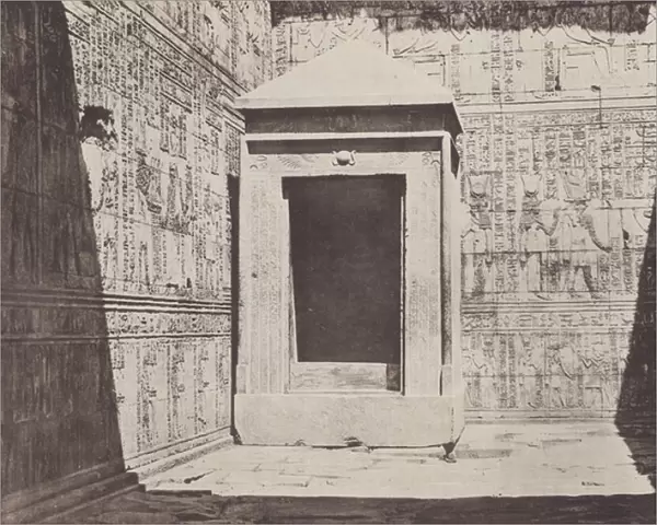Edfou, Interior of the Temple of Horus (b  /  w photo)