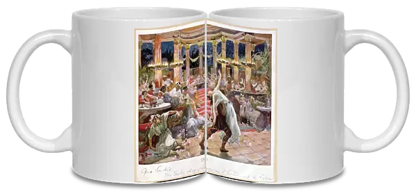 A Banquet in Neros palace, illustration from Quo Vadis