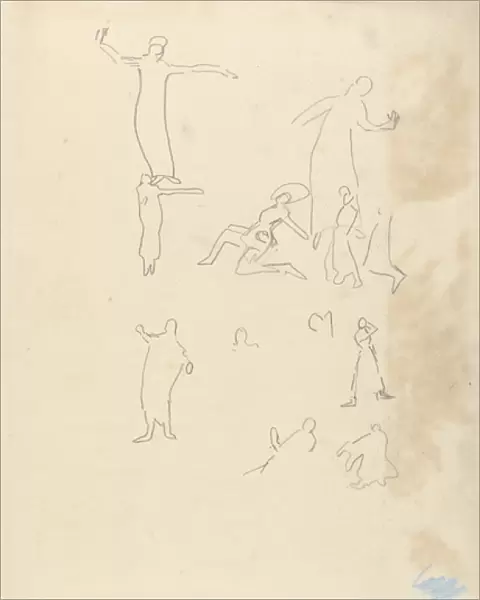 Study of Dancers, for the Cave of the Golden Calf (graphite) (see 265074 for verso)