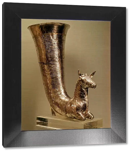 Rhyton in the form of an ibex, from Iran (gold)