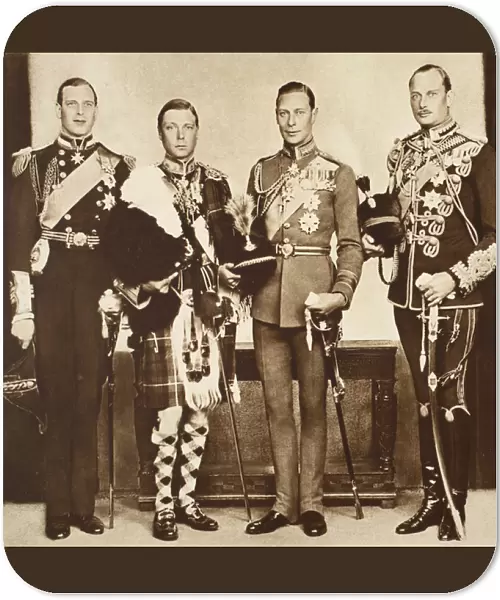 King Edward with his Brothers, 1930s (b  /  w photo)
