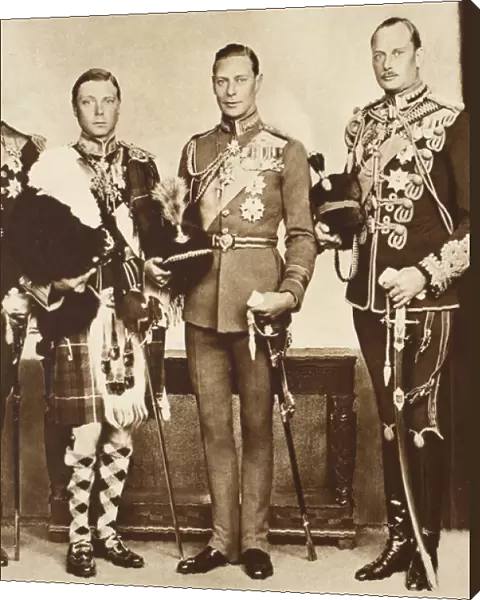 King Edward with his Brothers, 1930s (b  /  w photo)
