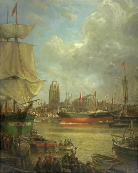 The Launch of the Great Western in 1837, 1919 (oil on canvas)