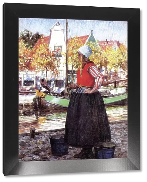 A Dutch Girl (oil on canvas)