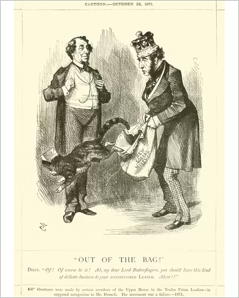 'Out of the Bag!'(engraving)