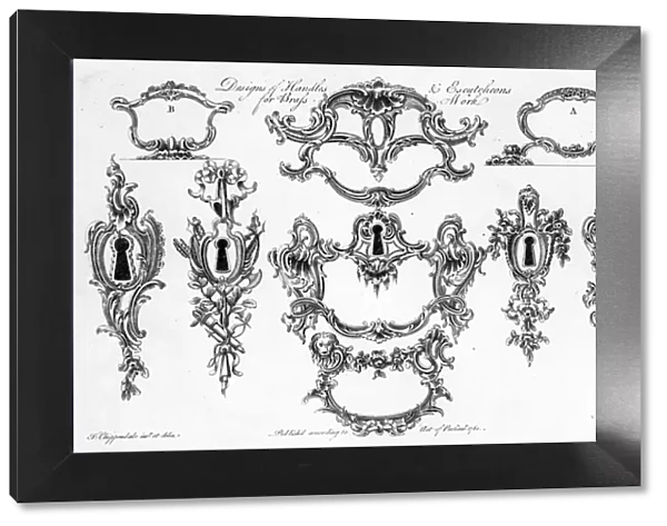 Designs of Handles & Escutcheons for Brass Work, print made by W