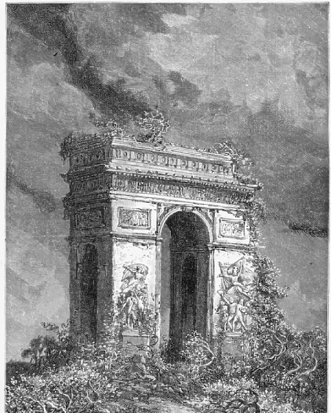 L Arc de Triomphe as a ruin, 19th Century (b  /  w engraving)
