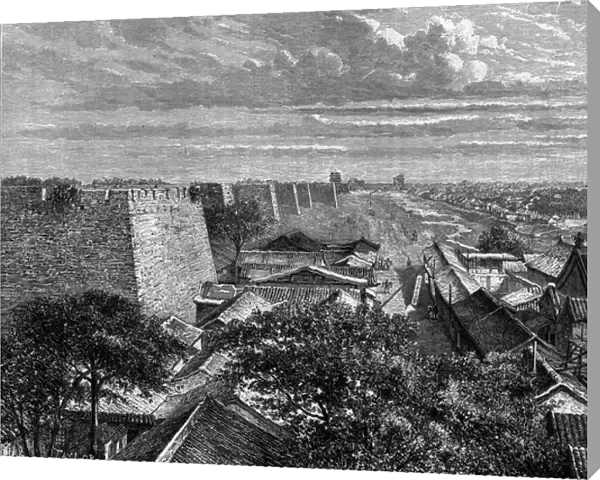 The Walls of Pekin, China. Engraving in 'The Youth Journal', 1884