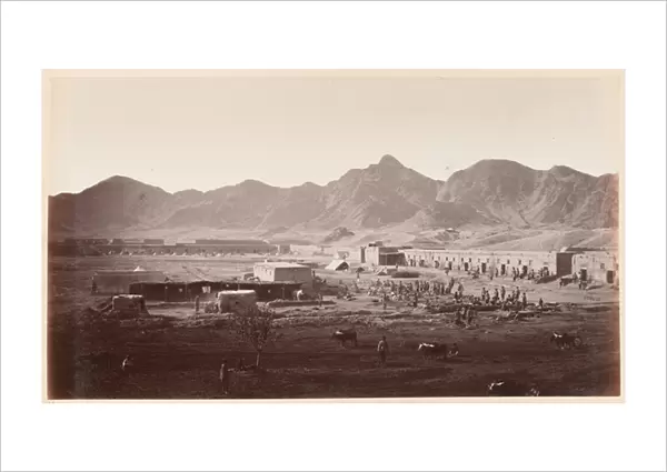 Western end of Dakka Fort, looking towards Khurd Khyber, 1878 (b  /  w photo)
