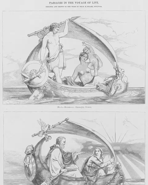 Passage in the Voyage of Life, designed and drawn on the wood by Felix M Miller, Sculptor (engraving)