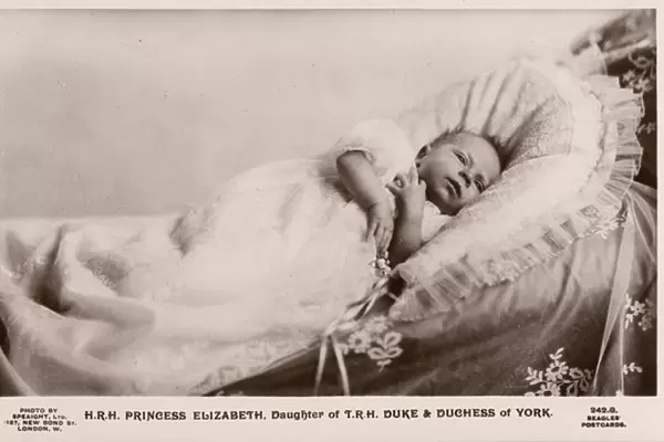 Queen Elizabeth II as a baby (b  /  w photo)