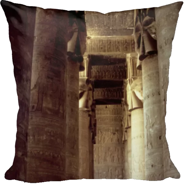Hathor head columns in the Hypostyle Hall, c. 125 BC-AD 60 (photo)