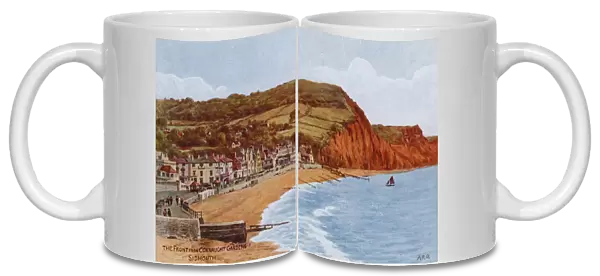 The Front from Connaught Gardens, Sidmouth (colour litho)