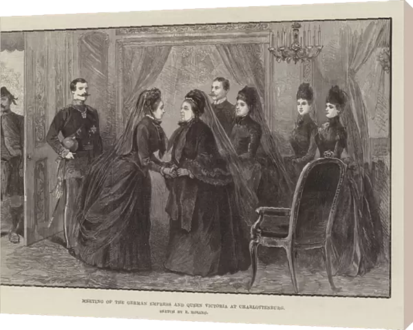 Meeting of the German Empress and Queen Victoria at Charlottenburg (engraving)