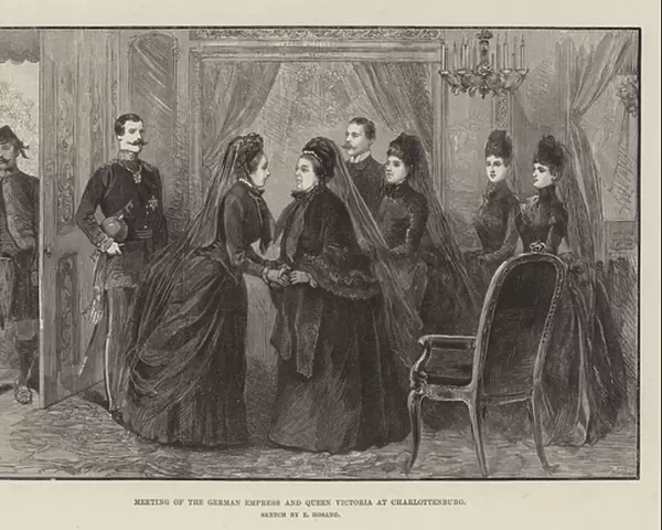 Meeting of the German Empress and Queen Victoria at Charlottenburg (engraving)