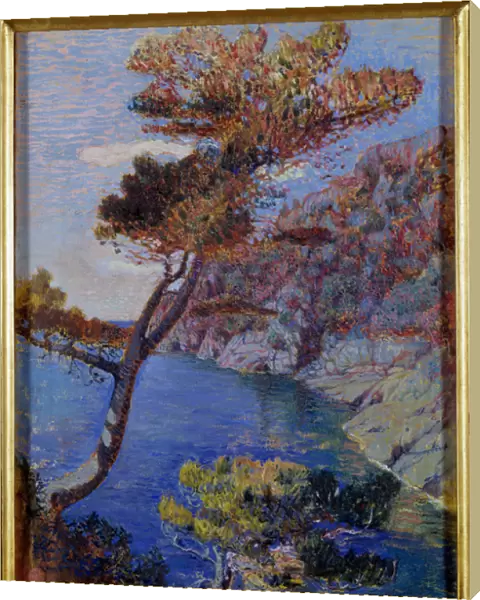 View on Portofino, Italy Painting by Rubaldo Merello (1872-1922) Dim 60x46 cm Genes