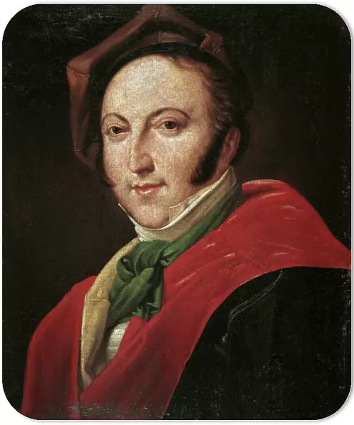 Portrait of Italian composer Gioacchino Rossini (oil on canvas, 19th century)