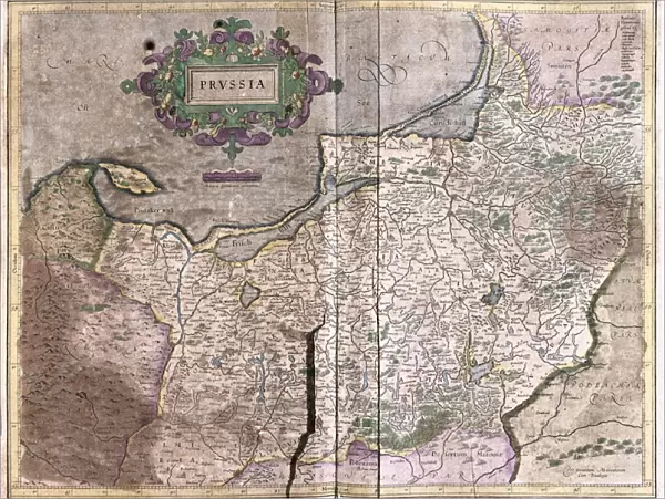 Antique map of Poland - today Lithuania (engraving, 1596)
