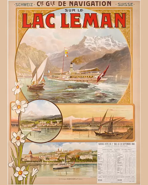 Poster advertising Lac Leman (Lake Geneva), Switzerland, 1903 (colour litho)
