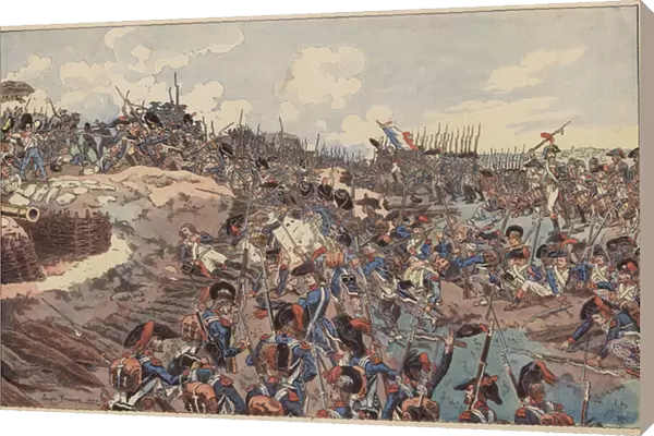Battle of Jemappes, French Revolutionary Wars, 6 November 1792 (colour litho)