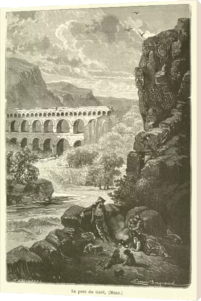 Le pont du Gard, Mery (engraving)