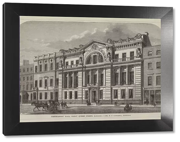 Freemasons Hall, Great Queen Street, London, Mr F P Cockerell, Architect (engraving)