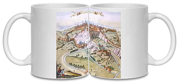 Luxembourg, the capital of the Duchy, 1649 (hand-coloured engraving)