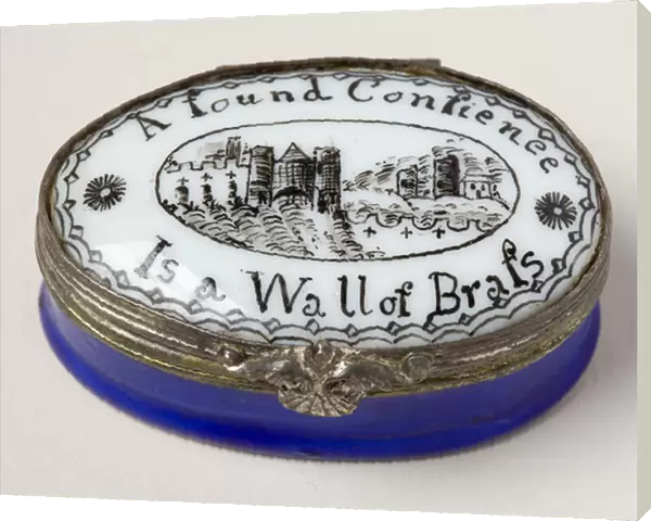 Oval patch box with white porcelain lid (enamel)