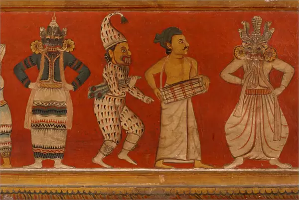 Wall painting in the Image House of the Subdharama Temple, Dehiwala (mural)
