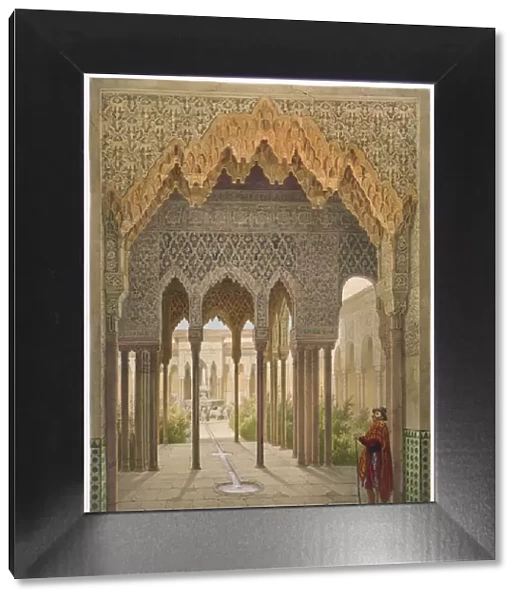 The Court of the Lions, the Alhambra, Granada, 1853 (coloured litho)