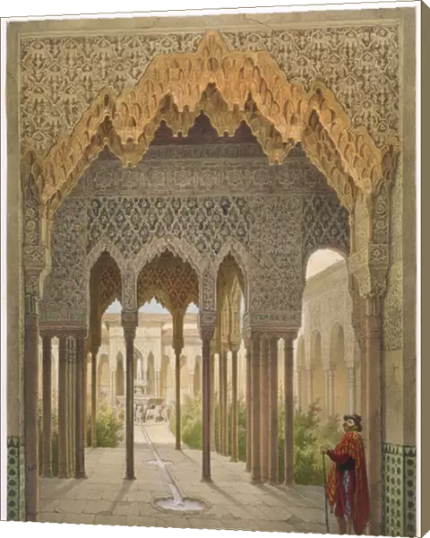 The Court of the Lions, the Alhambra, Granada, 1853 (coloured litho)