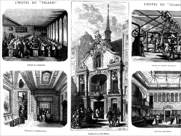 The offices of the Figaro, 26 rue Drouot, Paris, 1874 (engraving)
