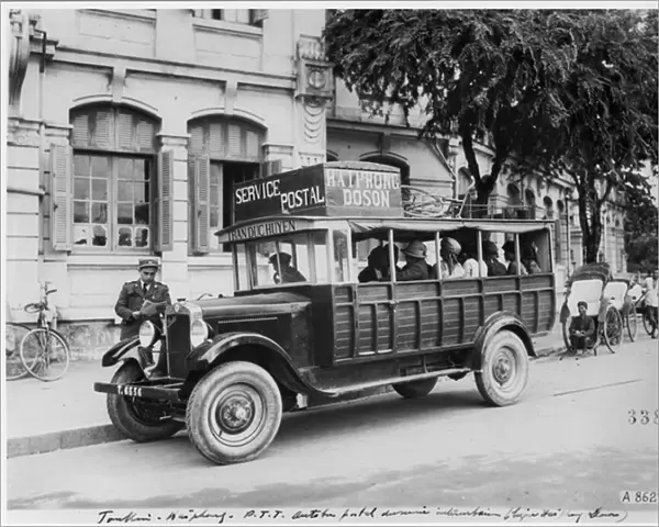 Postal bus at Haiphong, c. 1920 (b  /  w photo)