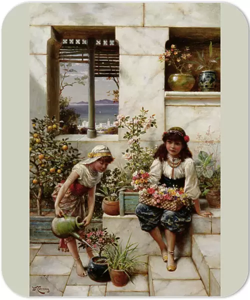 Flower Girls (oil on canvas)