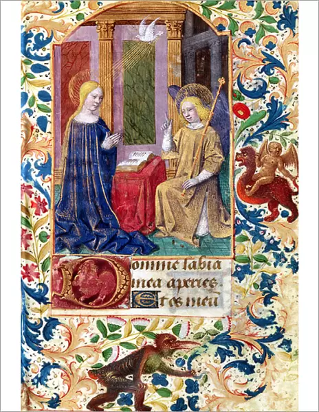 Ms Latin 13305 fol. 15 The Annunciation, from Heures a l Usage de Rome, c